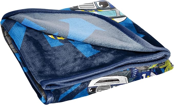 Jay Franco Kids Plush Throw Blanket – Soft & Comfy Throw for Couch or Bed – Cozy Home Décor for Living Room & Bedroom, Blue - Blaze, 40x50 - Travel Blanket