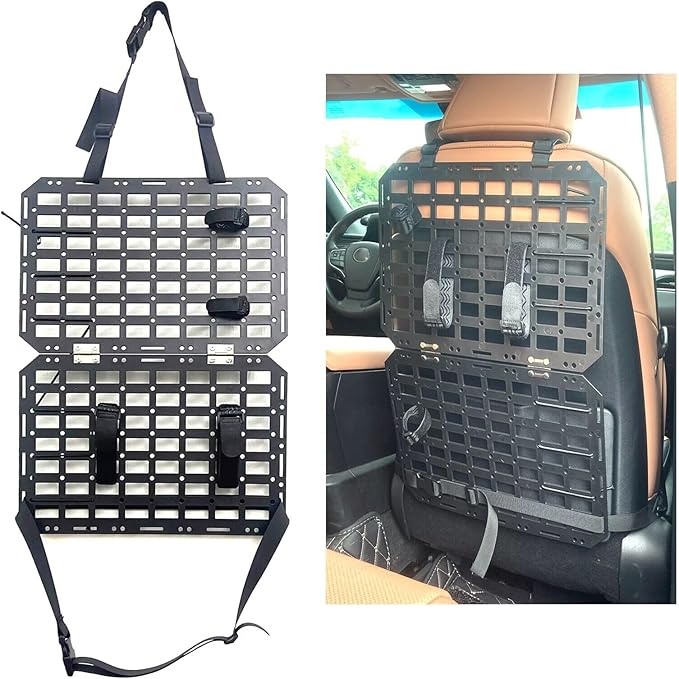 Rigid MOLLE Panel, Tactical Seat Back Organizer and Gun Rack for Vehicle Storage, Universal Fit SUV Truck Pickup, MGK-RMP-1