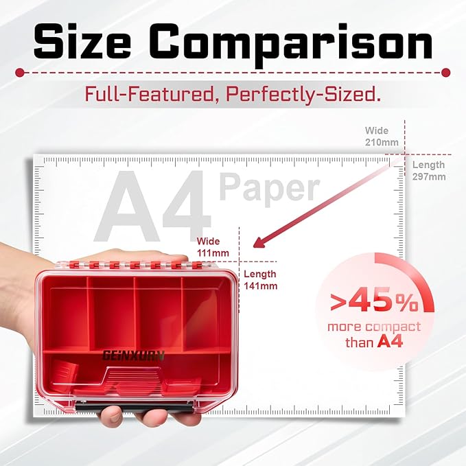 IPX4 Waterproof Small Storage Parts Organizer, Small Parts Case with Removable Dividers, Screwdriver Bit Set Box