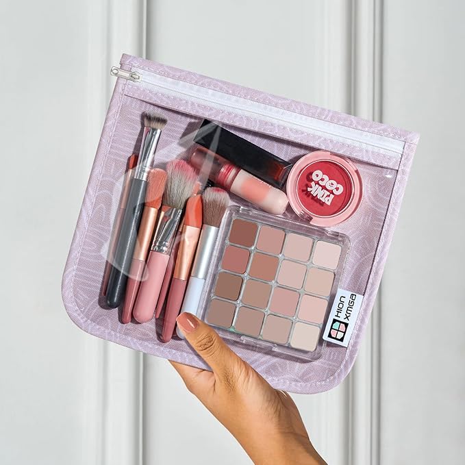 TSA Approved Toiletry Bag, Set of 3 Clear Travel Toiletry Bag Quart Size Zipper Travel Pouch, Waterproof Makeup Cosmetic Bag for Women Men Kids Toiletries Carry on, Wander Large