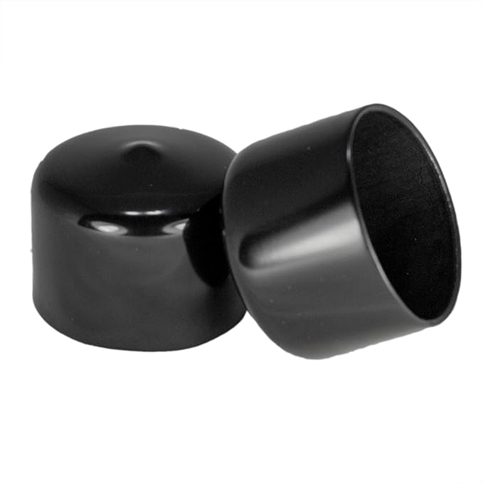 Prescott Plastics 1 1/2” (38.1mm) Outer Diameter Flexible Plastic Hole Plugs, Round Black Metal Tubing End Caps, Strong Furniture Leg Inserts, Impact & Weather Resistant, Made in The USA - 20 Pack