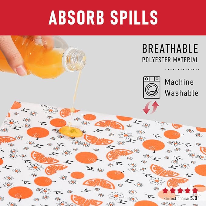 Cooyes Shelf Liners, 2-in-1 Non-Slip Fridge Mats, Absorb Excess Moisture, No-BPA Multiple Sizes for Glass Shelves, Kitchen Cabinets, Drawers (17.7 W x 36 L Inches, Dasiy-6 Pack)