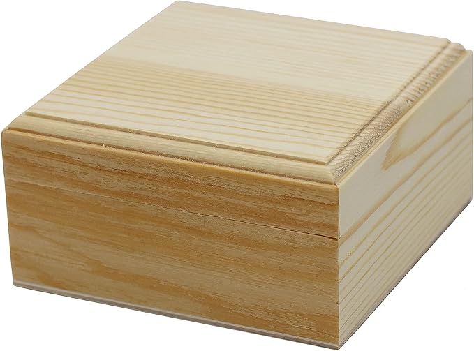 Creative Hobbies® Unfinished Mini Wood Craft Box with Hinged Lid and Magnetic Closure, 3.5 Inch - Perfect for Arts, Crafts, and Personalized Gifts