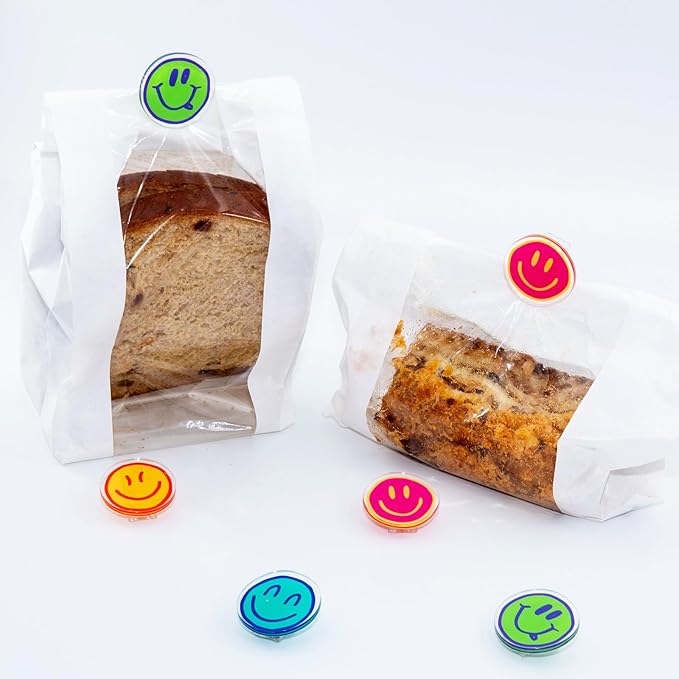 Nuvretk 12 Pack Magnetic Clips for Fridge and Whiteboard – Cute Colorful Bag Sealers, Cheerful Chip Holders for Snack Bags, Food Storage, Kitchen, Home, and Office Use
