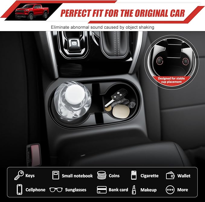 Cup Holder Coaster Fit for 2023-2025 Chevy Colorado Accessories Cup Holder Mat Pad Inserts Interior CupHolder Liner for 2024 Chevrolet Colorado(for Colorado)