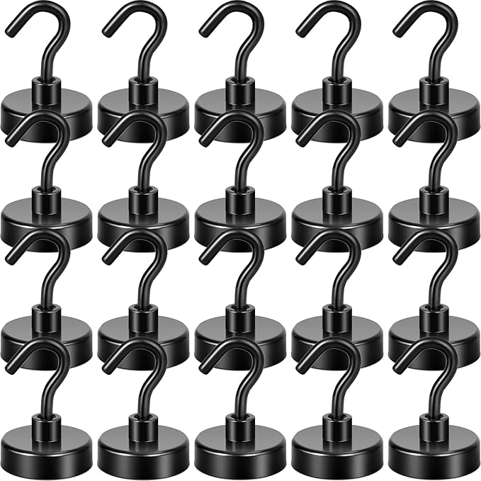 Neosmuk Magnetic Hooks, Cruise Ship Essentials, 26 lb, Black
