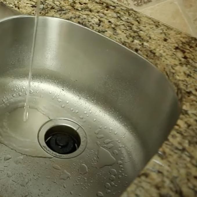 Danco Disposal Genie Garbage Disposal Strainer | Kitchen Sink Drain Splash Guard | Food Scraper | Red (10451)