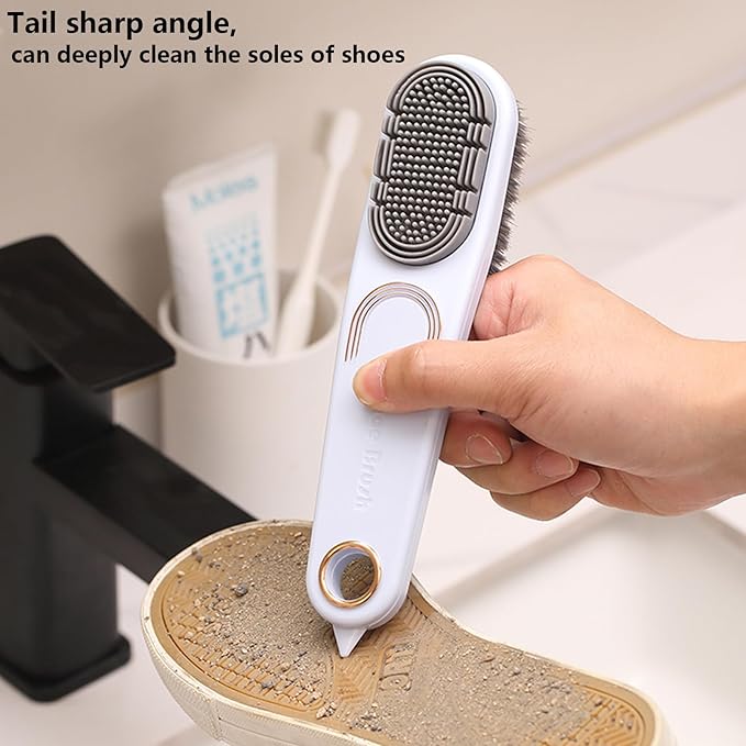 2 Pack Laundry Stain Brush Multi Cleaning Brush Double-Sided Soft Bristle Cleaning Brush Long Handle Laundry Brush for Stain Removal Shoes Clothes Scrub Brush Silicone Soft Brush, Sole Cleaning