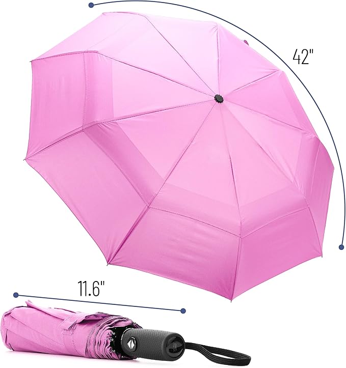 Mr. Pen- Windproof Travel Umbrella, Small Water-Resistant Automatic Folding Umbrella for Rain and Sun, Light, Compact and Portable for Women & Men, Fits Car & Backpack