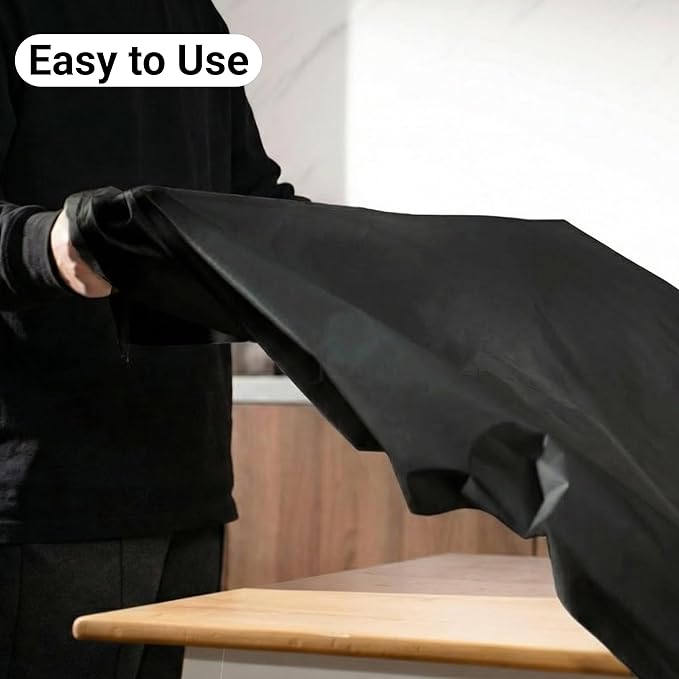 Auros Premium Plastic Tablecloths 10 Pack, 84'' Round Disposable Table Covers, Thick & Durable, Waterproof & Spill-Proof, Easy Cleanup for Parties, Wedding, Picnic, Onyx Black