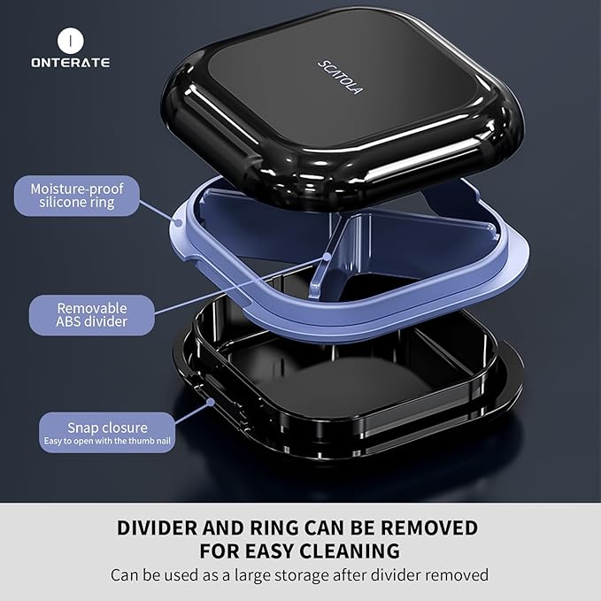 Small Pill Case, Travel Pill Organizer, Small Pill Box, Pill Container for Purse 4 Compartments, Daily Compact Travel Medicine Holder for Vitamins Medication (Pink)