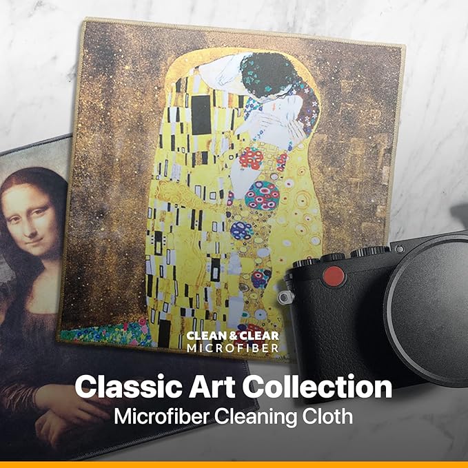 Large [4 Pack] Classic Art (Mona Lisa) - Ultra Premium Quality Microfiber Cleaning Cloths (Best for Camera Lens, Glasses, Screens, and All Lens.), Microfiber cloth