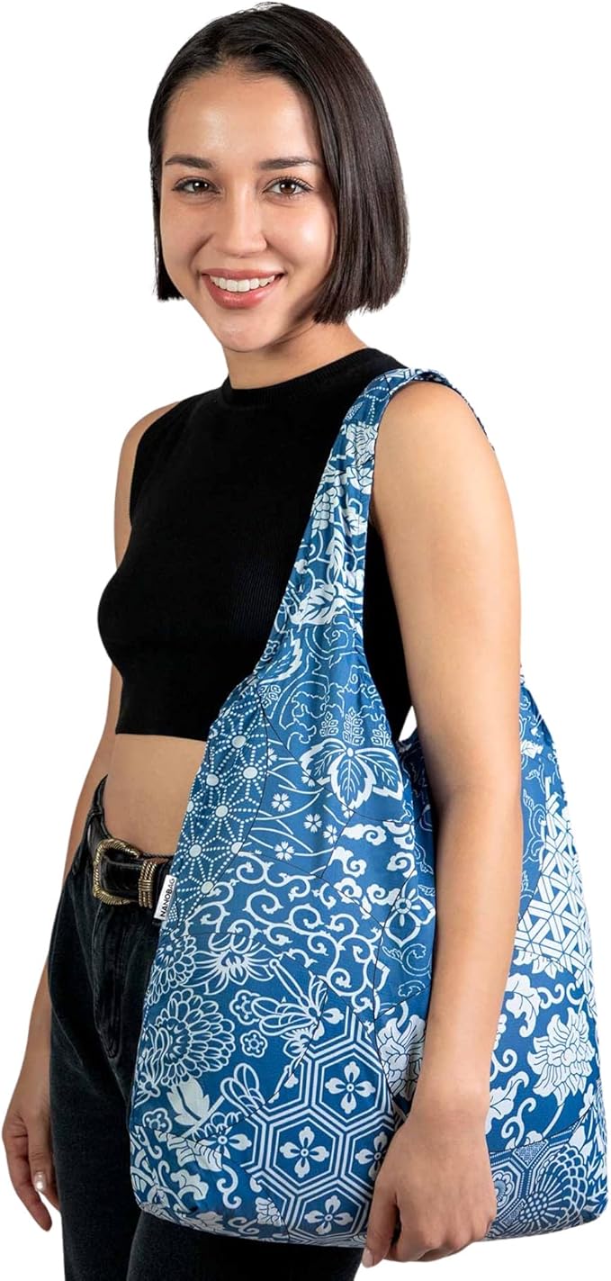 Nanobag Ultralight Foldable Tote for Women & Men, Reusable Grocery & Travel Bag, Packable Collapsible Compact Market Essential (Standard Porcelain)