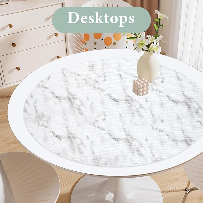 Drawer and Shelf Liner for Kitchen Cabinet: 12 in X 49.21 Ft Non-Slip Waterproof Shelf Paper, Non-Adhesive Refrigerator Liners, White Marble Easy Liners for Bathroom with Knife and Tape Measure
