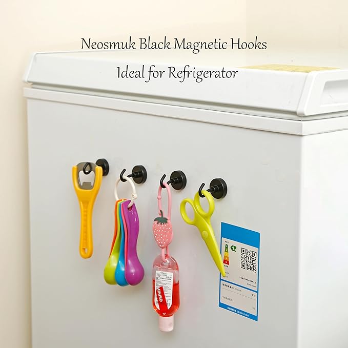 Neosmuk Magnetic Hooks, Cruise Ship Essentials, 26 lb, Black
