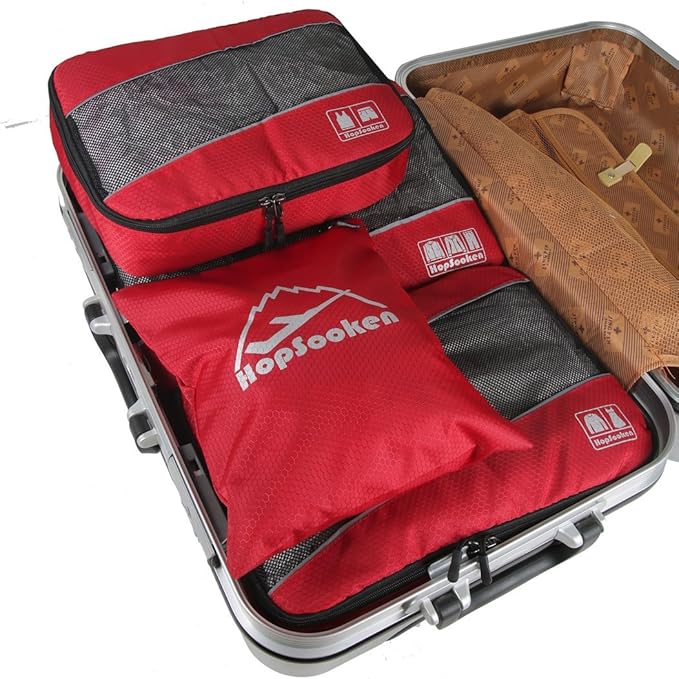 5 Set Packing Cubes for Travel Large Suitcase Luggage Organizer Bags Travel Accessories Vacation 4 Cubes 1 Laundry Pouch Bag