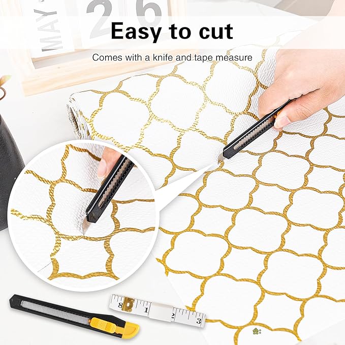 Drawer and Shelf Liner for Kitchen Cabinet,Non-Adhesive Cabinet Liner 24in x 30FT,Waterproof Shelf Paper Non-Slip Mats Cupboard Liners Contact Protect Dresser/Shelves/Table-Golden Lantern