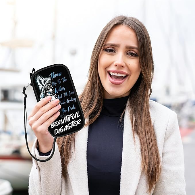 Wolf Black Multiple Passport Holder for Family, Travel Passport Wallet RFID Blocking Waterproof Bag Document Organizer withWrist Strap, Family Passport Holder for 8 to 10