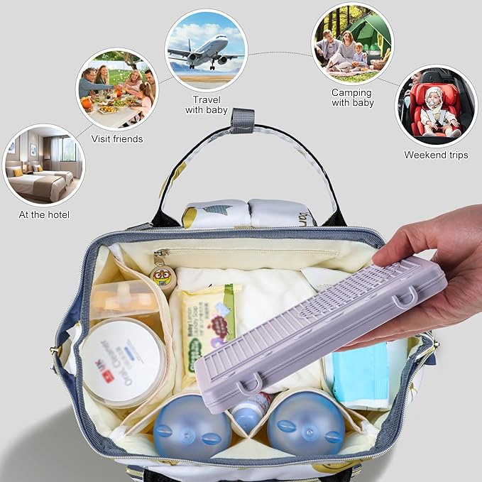 Baby Bottle Drying Rack -Travel Baby Bottle Drying Rack Set, Cleaner Kit with Silicone Bottle Brush,Straw Brush, Suitable for Home use or Traveling with Babies, Camping(Gray) ﻿ ﻿