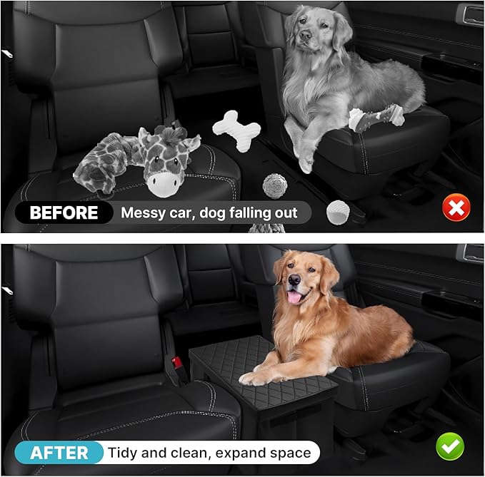 Mixsuper Liner Car Seat Organizer for Ford Explorer 2020-2026, Console Organizer Backseat Toy Bin for Explorer, Seat Aisle Storage Box for 6-Passenger Kids Dogs ST XLT Accessories