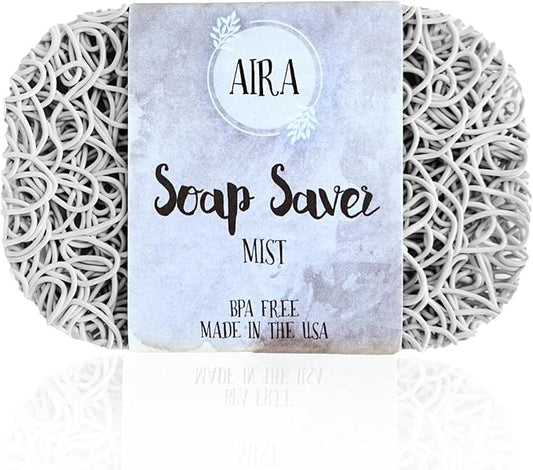 Aira Soap Saver - Dish & Holder Accessory - BPA Free Shower & Bath Holder - Drains Water, Circulates Air, Extends Soap Life - Easy to Clean, Fits All Dish Sets - Mist
