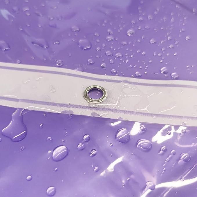 Barossa Design Clear Lavender Long Shower Curtain Liner 78" Height - 3 Magnets & Waterproof Lightweight PEVA Shower Liner for Bath Tub, PVC Free, Metal Grommets, Clear Lavender, 72x78