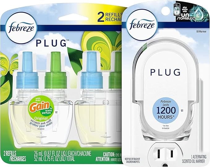Febreze PLUG, Gain Original, Starter Kit & (2) .87 fl. oz. Refills