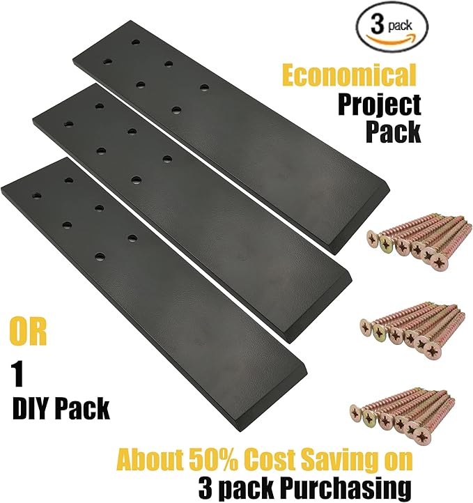(3-Pack) Countertop Support Bracket,Top Mount,Solid Heavy Duty Knee Wall Hidden Granite Countertop Support Floating Shelf Bracket,Shelf Bracket Hardware,Set of 3,10 Inch,DIY Projects,Screws Included
