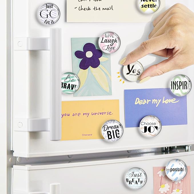 FINDMAG 12 Pcs Fridge Magnets, Refrigerator Magnets Cute, Fun Magnet Decorative for Whiteboard, Picture, Inspirational Fridge Magnet for Kitchen, Locker Magnets for Office, Cubicle, Map