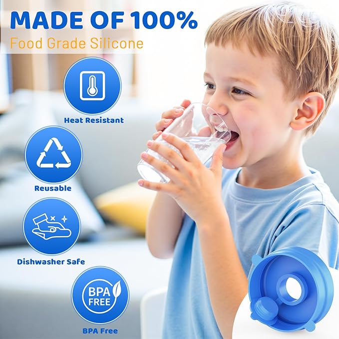 Myvision Reusable 3-5 Gallon Water Jug Caps, Secure Cap for Water Dispenser,No Spill Silicone Replacement Cap,Suitable for bottle mouths with diameters ranging from 1.89 to 2.16 inches (8)