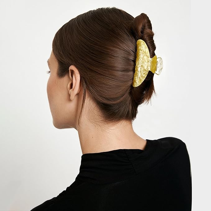 CWJCYTNSN 2 PCS Hair Claw Clips for Women Non-slip Hair Clips Strong Hold Large Hair Claw Clip for Thick Thin Hair Pink Elegant Hair Accessory for Girls