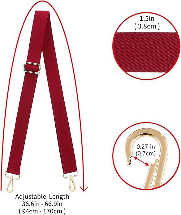 ZOOEASS Wide Shoulder Strap (Solid),Adjustable Replacement Belt Crossbody Canvas Bag Handbag