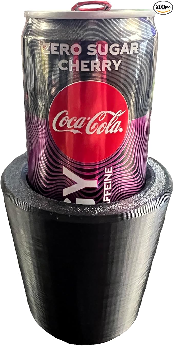 Red Bull Slim Can Cup Holder Adapter (3D Printed in the USA) (Black)