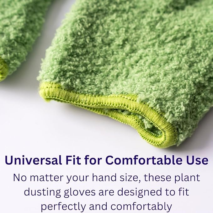 SuperMoss (01710) Microfiber Dusting Gloves for Plants – Gentle Leaf Shine & Cleaner for Houseplants, Reusable Indoor Plant Care Accessories, Durable and Washable Dusting Mitts, Universal Fit, Green
