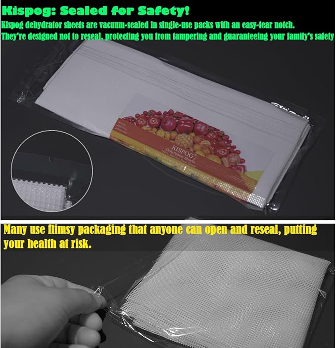 Silicone Dehydrator Sheets 14x14: 10-packs Fine Mesh Liners for Drying Tray - Nonstick Reusable - Compatible with Excalibur Magic Mill & Cosori - Jerky Herbs Fruit
