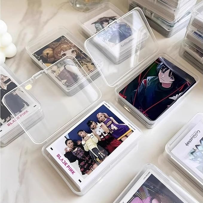 6 Pcs Small Plastic Containers with Lids & Labels, 3.8"x2.6"x1" Mini Storage Containers, Clear Rectangle Box Organizer for Beads, Jewelry, Crafts, Game Pieces, Small Item Storage