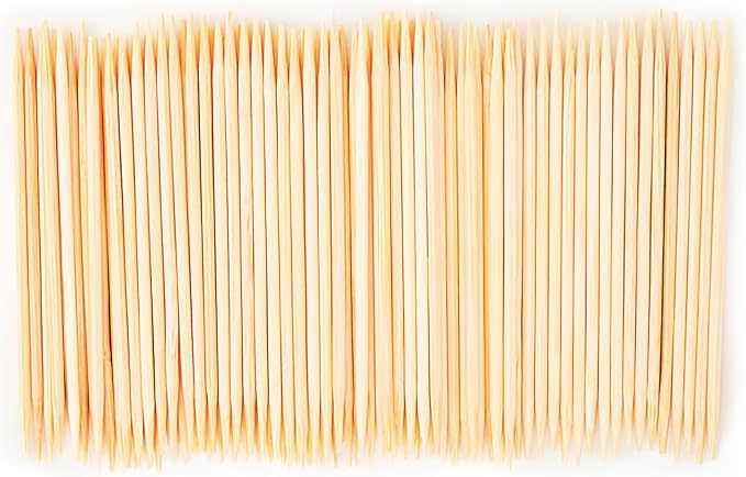 HOPELF Bamboo Toothpicks for Teeth Cleaning, Appetizer, Olive, Barbecue, Fruit, Double-Points Wooden Toothpick.600 Count
