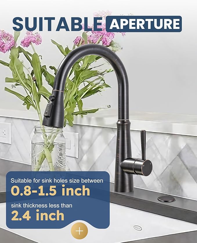 ARCORA Kitchen Sink Hole Cover: Premium Faucet Hole Plate Stopper Plug, Countertop Extra Hole Plastic Cap for Soap Dispenser Sprayer Tap, Oil Rubbed Bronze
