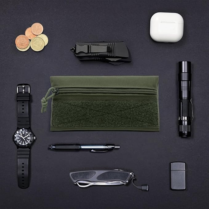 Qavctw Tactical Admin Pouch Bag with Hook and Loop Tool Storage Bag Snack Pouch Candy Bag Hanging Pouches Backpack Accessory Pouch