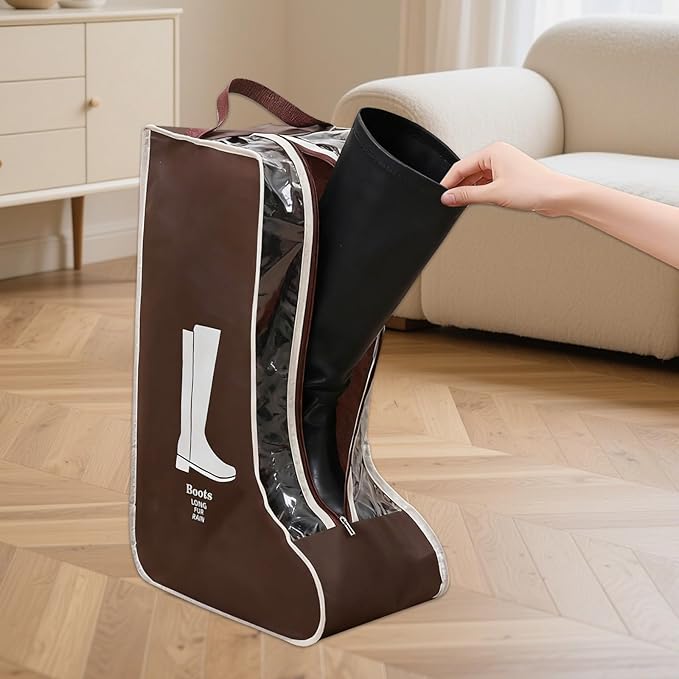 4 Pcs Boot Storage Bag, Portable Waterproof and Dustproof Boot Bags for Cowboy Boots (2*High + 2*Short)