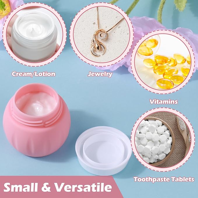Travel Containers for Toiletries, GLAMFIELDS TSA Approved 1.7oz 50ml Travel Size Silicone Cream Jars BPA Free, Leak-proof Travel Essentials with Lid for Cosmetic Face Hand Body Cream Orange (4 Pack)
