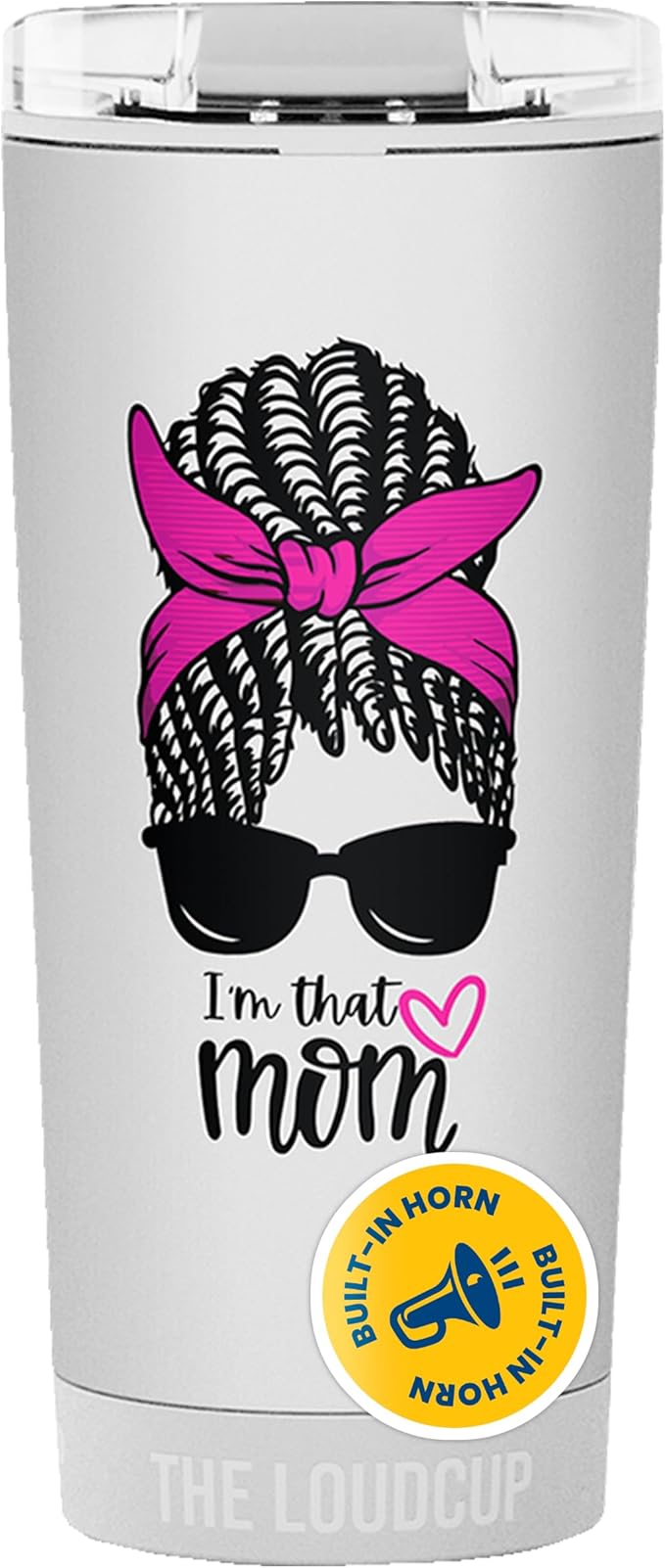 The LoudCup Blow Horn Tumbler, Cheer & Sip 2-in-1 Reusable Water Bottle with Built-In Horn for Sports Games, Tailgates, Parties & Events, BPA-Free