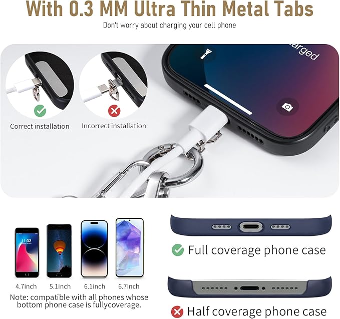 Clip and Go Strap for Phone with Wallet Crossbody Phone Lanyard and Detachable Checkered Bag with ID Window and RFID Pouch for Daily Travel.