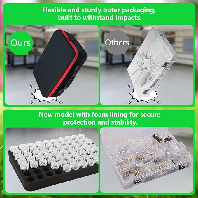 140 Slots Seed Organizer Storage Box with 20PCS Seed Envelopes, Premium Seed Containers for Various Sizes Vegetable and Flower Garden Seeds, Gardening Seed Keeper Set with Useful Accessories (Red)