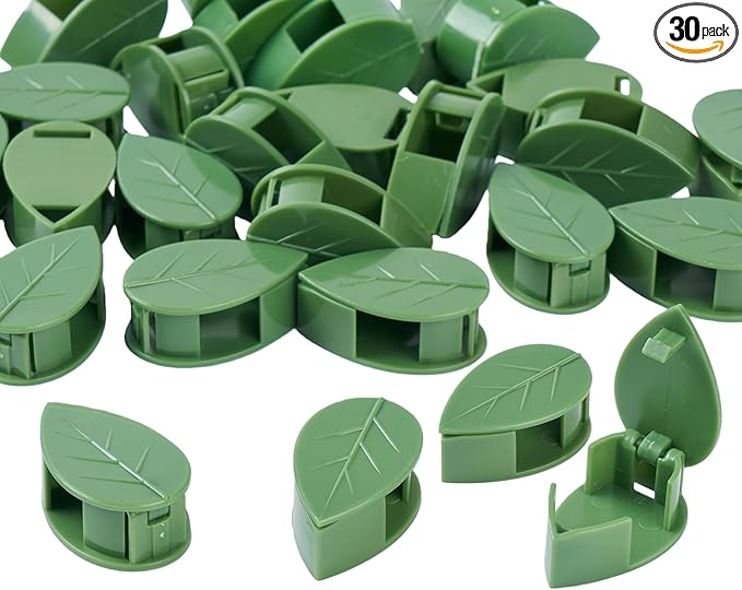 30/60/100PCS Plant Climbing Wall Fixture Clips,Invisible Wall Plant Vines Fixing Clips,Self-Adhesive Vine Support Holder for Climbing Plants. (30, Green-Leaf Shaped)