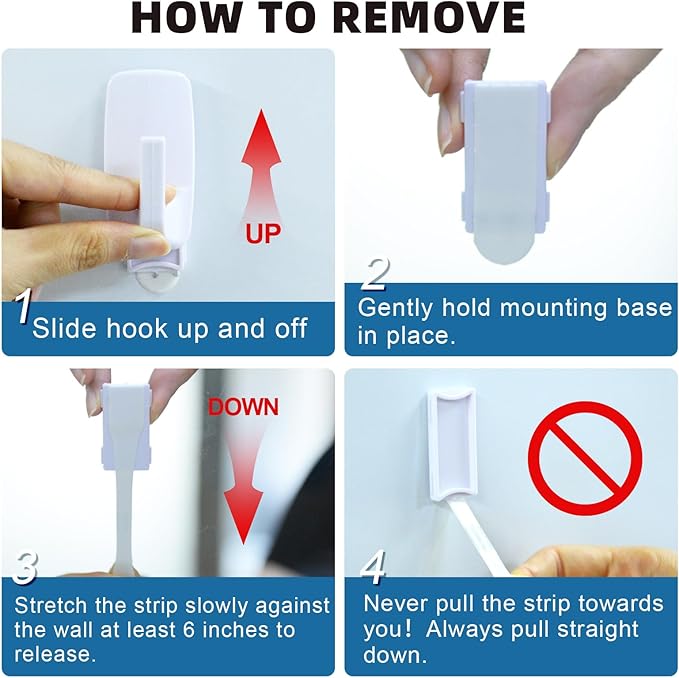 Heavy Duty Large Wall Hooks 6 pcs with 12 Adhesive Strips, Removable Wall Hook for Hanging, Damage Free Coat Hanging Hooks, Adhesive Hook for Towel, Robe, Key,Classroom Decor,Dorm Room Rv Essentials