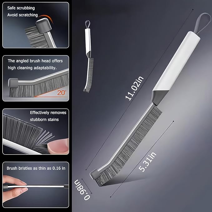 Crevice Cleaning Brush - Grout Scrub Brush, House Cleaning Supplies, Gap Cleaning Tools, Home Essentials, Gifts for Women Men, Hard Bristle Crevice Cleaner Brush for Household Use, Bathroom