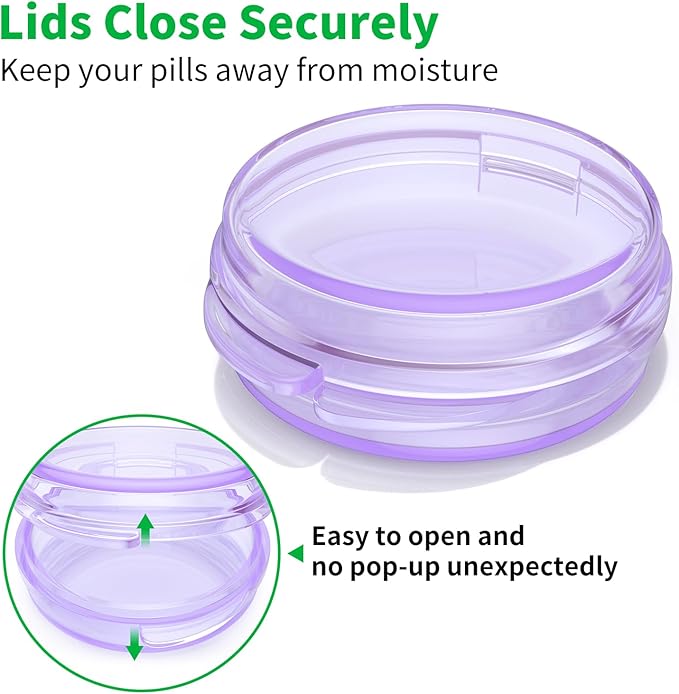 Small Pill Box, (4 Pack) Travel Pill Case Portable Daily Pill Organizer Mini Medicine Storage Container for Pocket Purse Cod Liver Oil Storage Box Earplug Case