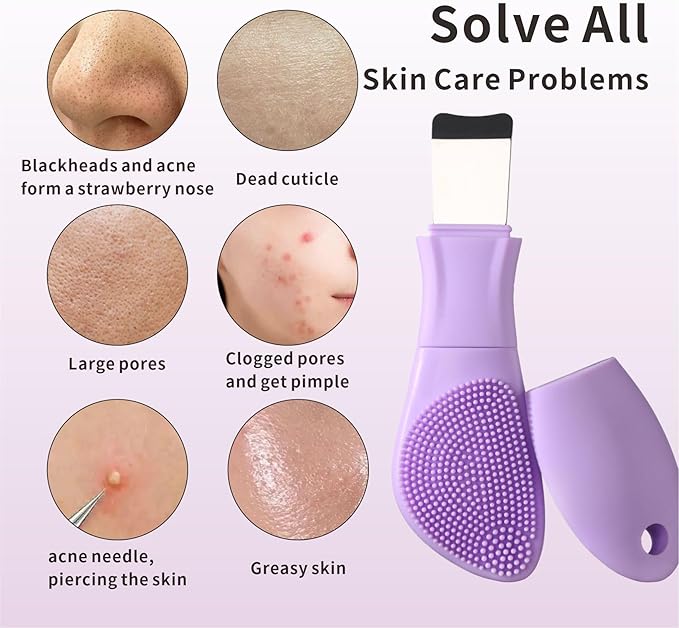 Blackhead Remover Tools, Black Head Remover for Face Nose, Silicone Face Scrubber Pore Cleaning Brush Mask Applicator for Daily Skin Care, Deep Clean Master Skin Care Tool for Women Men (Purple)