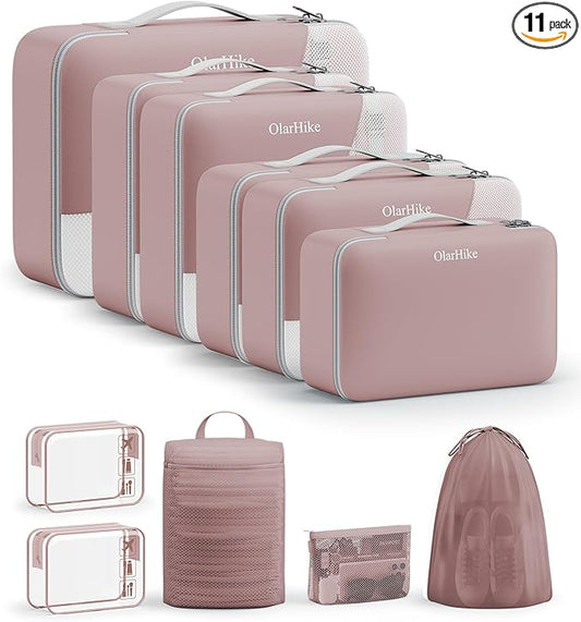 11 Set Packing Cubes for Travel, Gifts for Women Mom,Anti-Tearing Suitcase Organizer,OlarHike Vacation Essentials & Accessories for Cruise Ship